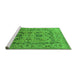 Sideview of Machine Washable Oriental Green Traditional Area Rugs, wshurb483grn
