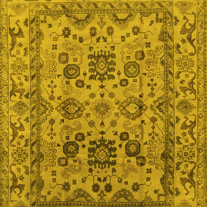 Oriental Yellow Traditional Rug, urb483yw