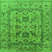 Square Oriental Green Traditional Rug, urb483grn