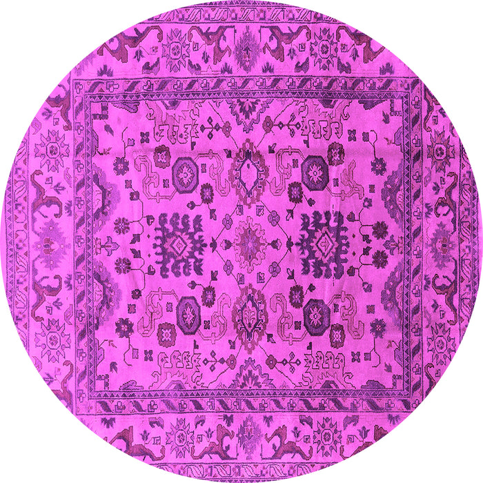 Round Oriental Pink Traditional Rug, urb483pnk