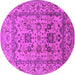 Round Oriental Pink Traditional Rug, urb483pnk