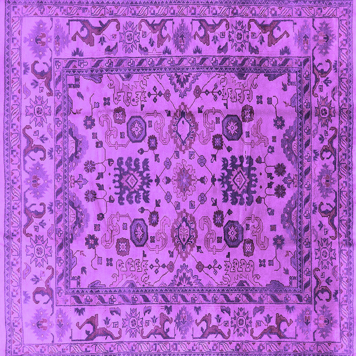 Square Machine Washable Oriental Purple Traditional Area Rugs, wshurb483pur