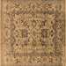 Square Oriental Brown Traditional Rug, urb483brn