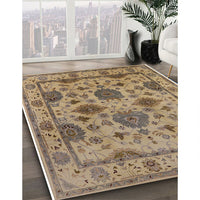 Mid-Century Modern Brown Oriental Rug, urb484