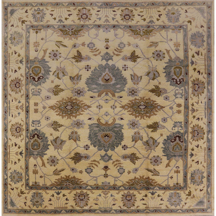 Square Mid-Century Modern Brown Oriental Rug, urb484