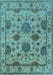 Machine Washable Oriental Light Blue Traditional Rug, wshurb484lblu