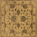 Square Machine Washable Oriental Brown Traditional Rug, wshurb484brn