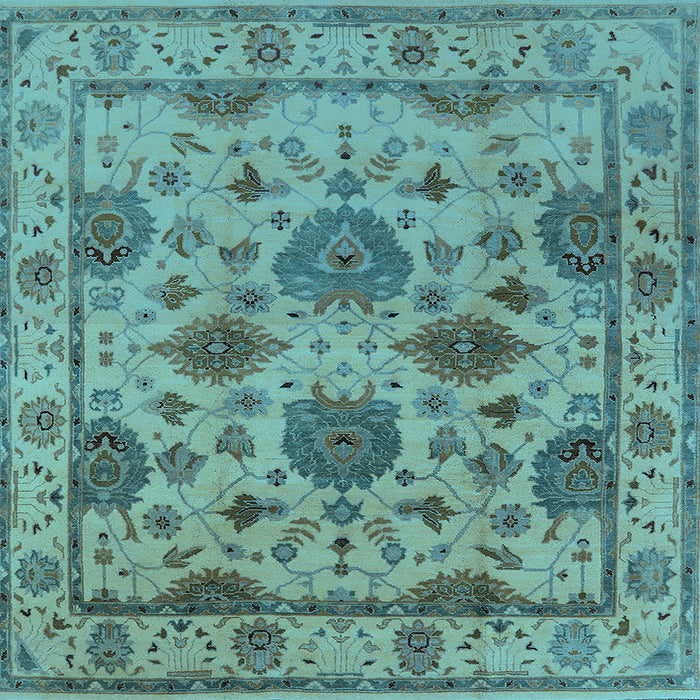 Square Oriental Light Blue Traditional Rug, urb484lblu