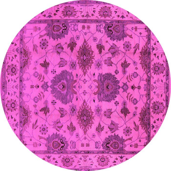 Round Oriental Pink Traditional Rug, urb484pnk