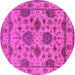 Round Oriental Pink Traditional Rug, urb484pnk