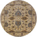 Round Mid-Century Modern Brown Oriental Rug, urb484
