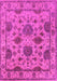 Machine Washable Oriental Pink Traditional Rug, wshurb484pnk