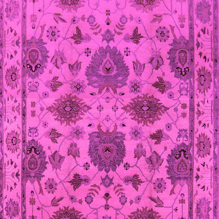 Machine Washable Oriental Pink Traditional Rug, wshurb484pnk