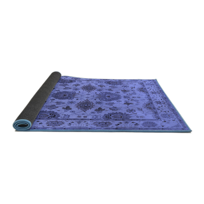 Sideview of Oriental Blue Traditional Rug, urb484blu