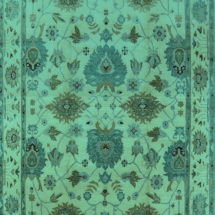Machine Washable Oriental Turquoise Traditional Area Rugs, wshurb484turq