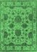 Machine Washable Oriental Emerald Green Traditional Area Rugs, wshurb484emgrn