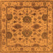 Square Machine Washable Oriental Orange Traditional Area Rugs, wshurb484org