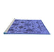 Sideview of Machine Washable Oriental Blue Traditional Rug, wshurb484blu