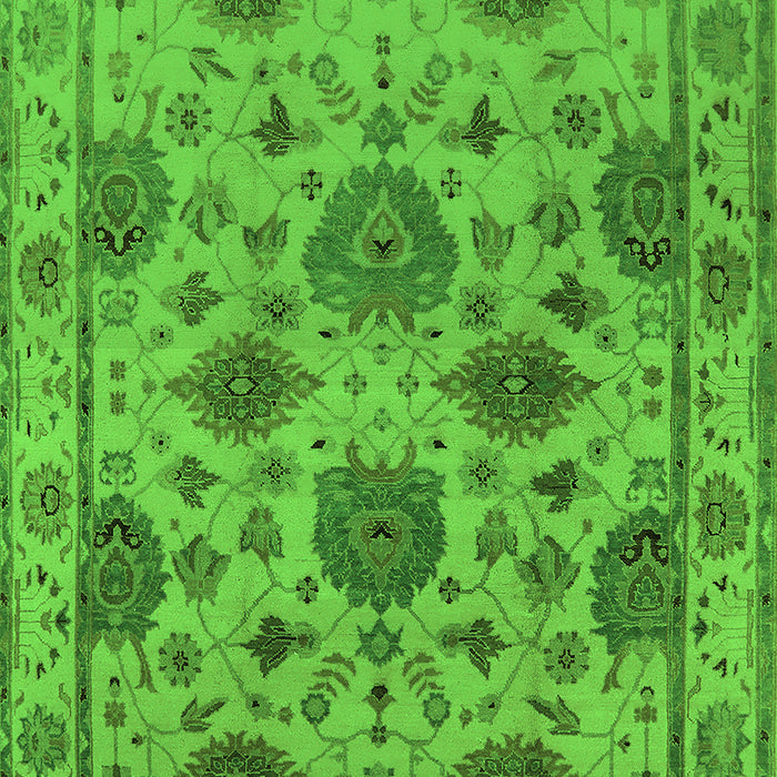 Machine Washable Oriental Green Traditional Area Rugs, wshurb484grn