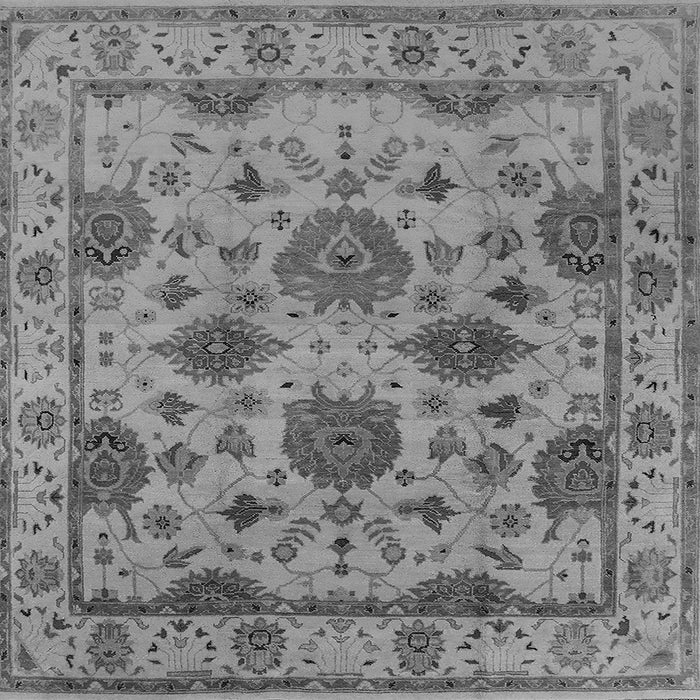 Square Machine Washable Oriental Gray Traditional Rug, wshurb484gry