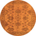 Round Oriental Orange Industrial Rug, urb485org