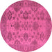 Round Oriental Purple Industrial Rug, urb485pur