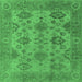 Square Oriental Emerald Green Industrial Rug, urb485emgrn