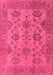 Machine Washable Oriental Pink Industrial Rug, wshurb485pnk