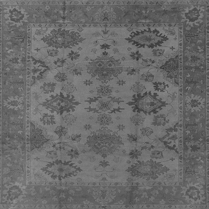 Square Machine Washable Oriental Gray Industrial Rug, wshurb485gry
