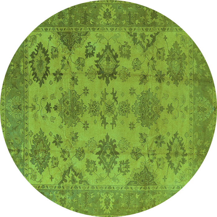 Round Oriental Turquoise Industrial Rug, urb485turq
