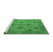 Sideview of Machine Washable Oriental Emerald Green Industrial Area Rugs, wshurb485emgrn