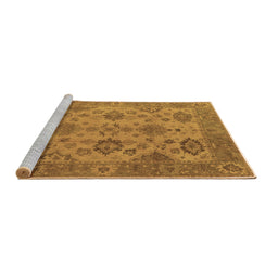 Sideview of Machine Washable Oriental Brown Industrial Rug, wshurb485brn