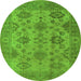 Round Oriental Green Industrial Rug, urb485grn