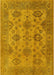 Mid-Century Modern Dark Orange Oriental Rug, urb485