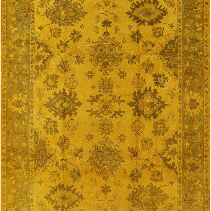 Mid-Century Modern Dark Orange Oriental Rug, urb485