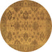 Round Oriental Brown Industrial Rug, urb485brn