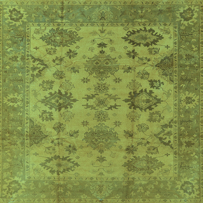 Square Machine Washable Oriental Light Blue Industrial Rug, wshurb485lblu