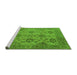 Sideview of Machine Washable Oriental Green Industrial Area Rugs, wshurb485grn