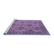 Sideview of Machine Washable Oriental Blue Industrial Rug, wshurb485blu