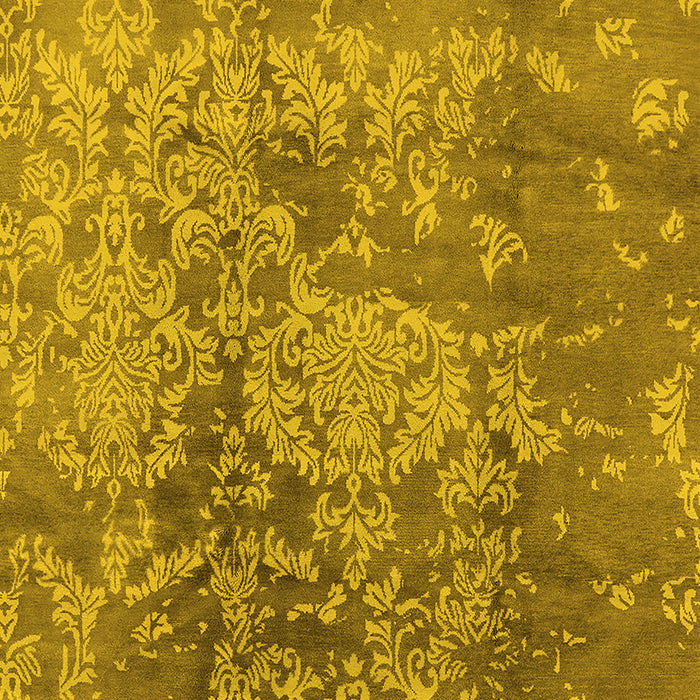 Machine Washable Oriental Yellow Industrial Rug, wshurb486yw
