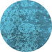 Round Oriental Light Blue Industrial Rug, urb486lblu