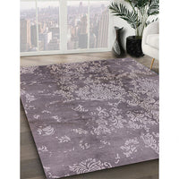 Mid-Century Modern Purple Oriental Rug, urb486