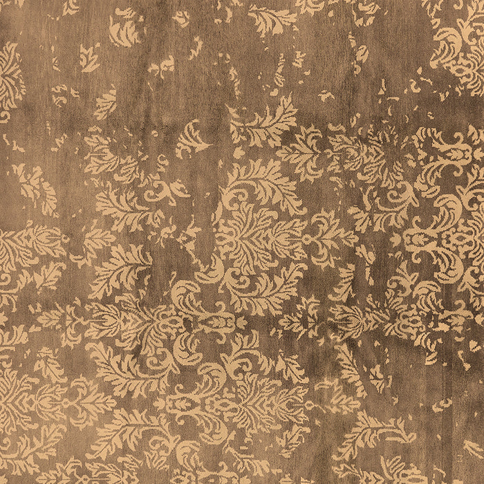 Square Machine Washable Oriental Brown Industrial Rug, wshurb486brn