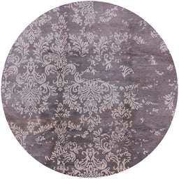 Round Mid-Century Modern Purple Oriental Rug, urb486