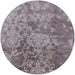 Round Mid-Century Modern Purple Oriental Rug, urb486