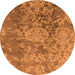 Round Oriental Orange Industrial Rug, urb486org