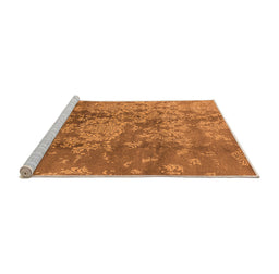 Sideview of Machine Washable Oriental Orange Industrial Area Rugs, wshurb486org