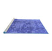 Sideview of Machine Washable Oriental Blue Industrial Rug, wshurb486blu