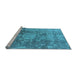 Sideview of Machine Washable Oriental Light Blue Industrial Rug, wshurb486lblu