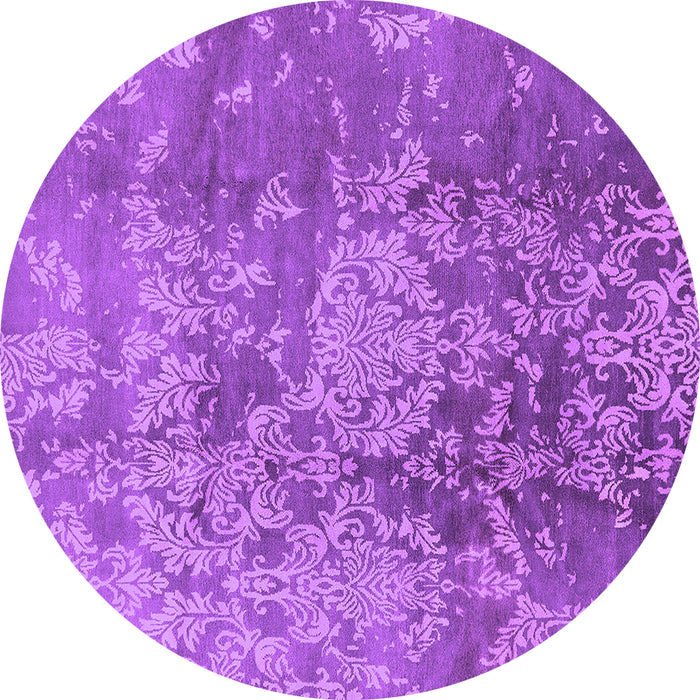 Round Oriental Purple Industrial Rug, urb486pur